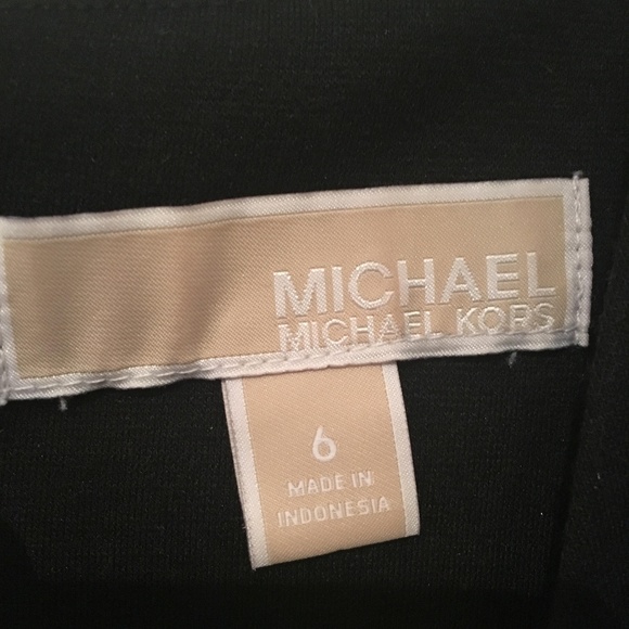 Michael Kors Red Two Toned Colorblock Dress Gold - Picture 5 of 5